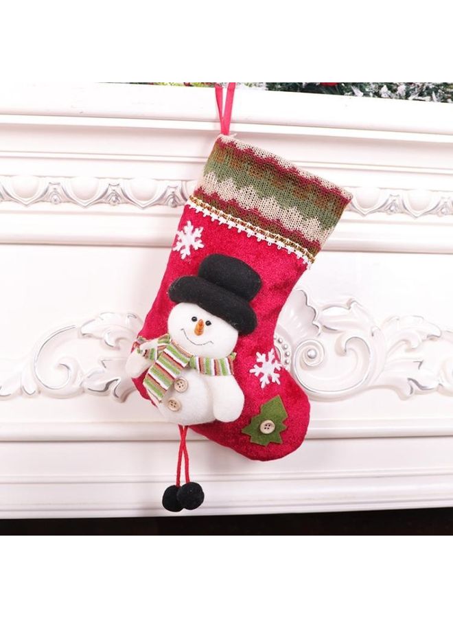 NIBEMINENT 2-Piece Small Stocking Flannel Pendant Decoration Gift Bag Multicolour - Image 1