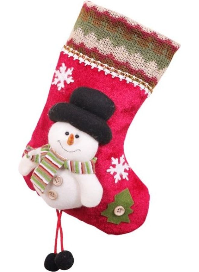 NIBEMINENT 2-Piece Small Stocking Flannel Pendant Decoration Gift Bag Multicolour - Image 2