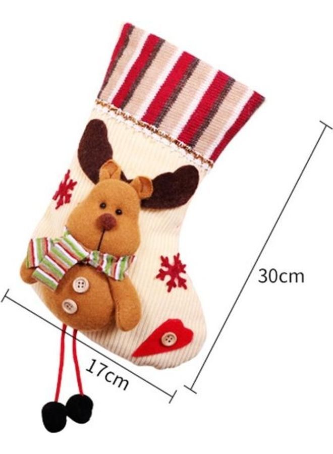 NIBEMINENT 2-Piece Small Stocking Flannel Pendant Decoration Gift Bag Multicolour - Image 3