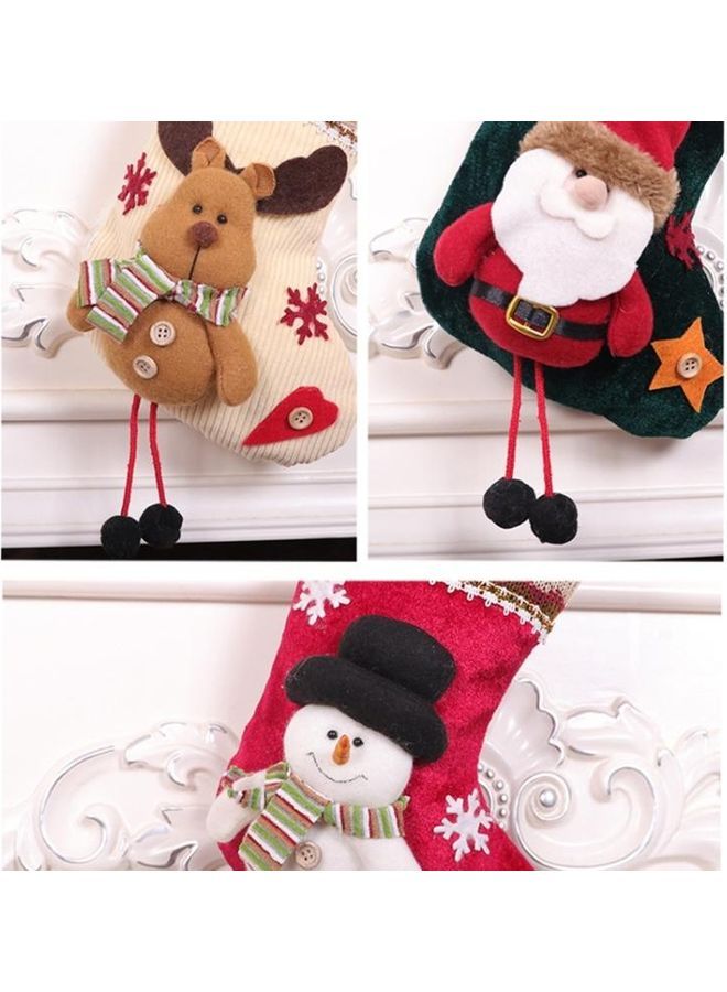 NIBEMINENT 2-Piece Small Stocking Flannel Pendant Decoration Gift Bag Multicolour - Image 4