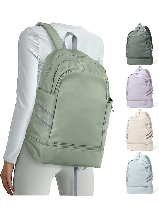 PROMASS Women Sports Backpack Gym Bag, Women Waterproof Backpack, Lightweight Travel Backpack With Shoe Compartment Wet Pocket Travel Backpacks - Image 1