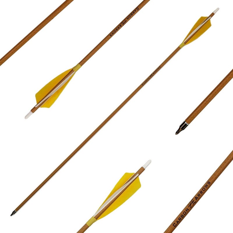 Letszhu Archery Carbon Arrows 500 Spine with Helical Real Feathers and Removable Tips for Compound Recurve Bow (6 Pack) - Image 2
