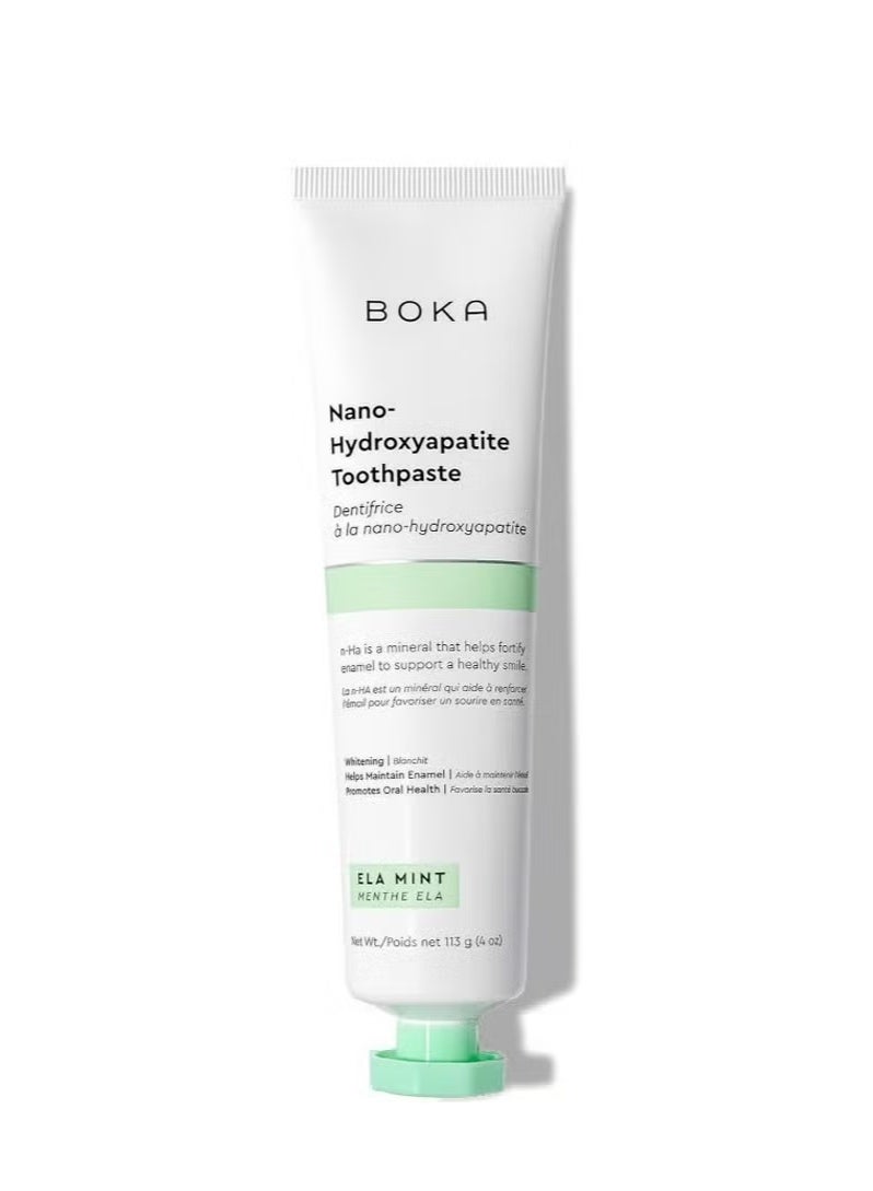 BOKA Fluoride Free Toothpaste, Nano Hydroxyapatite, for Teeth Whitening & Remineralizing, Sensitive Teeth, Dentist Recommended for Adult, Kids, Natural Peppermint Flavor Ela Mint, 4oz - Image 1