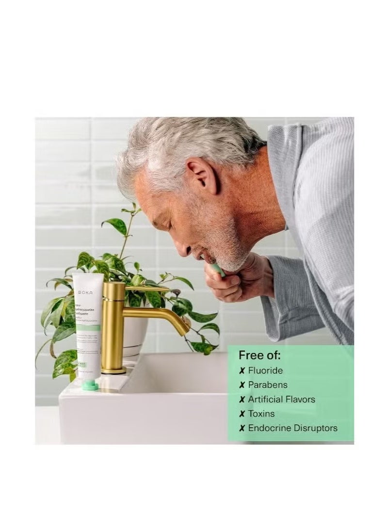 BOKA Fluoride Free Toothpaste, Nano Hydroxyapatite, for Teeth Whitening & Remineralizing, Sensitive Teeth, Dentist Recommended for Adult, Kids, Natural Peppermint Flavor Ela Mint, 4oz - Image 3