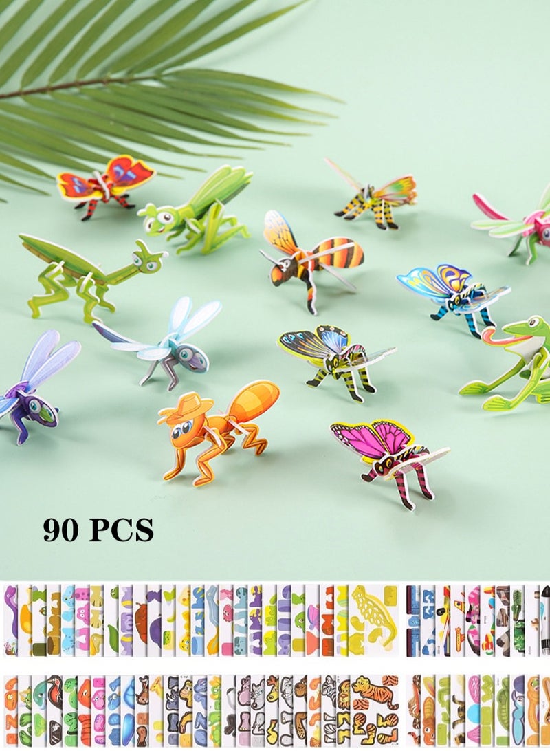 XIYU 3 Set Educational 3D Cartoon Puzzle,Animals,insects，Ocean 3D Puzzles，Good Gifts for Boys & Girls.（90pcs） - Image 1