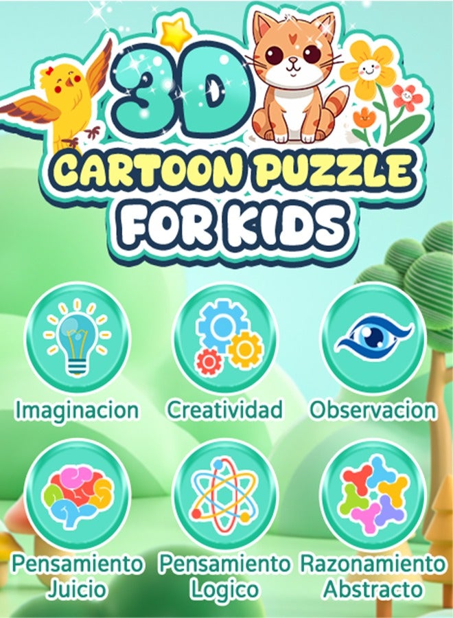 XIYU 3 Set Educational 3D Cartoon Puzzle,Animals,insects，Ocean 3D Puzzles，Good Gifts for Boys & Girls.（90pcs） - Image 3