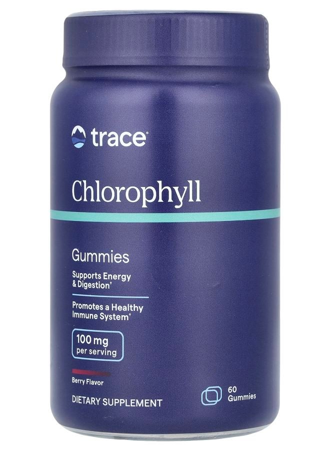Trace Minerals Chlorophyll Gummies Berry 100 mg 60 Gummies (50 mg Per Gummy)