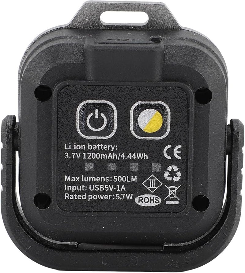 Portable Rechargeable LED Work Light 500LM Magnetic IPX5 Waterproof ABS Aluminum PC - Image 4