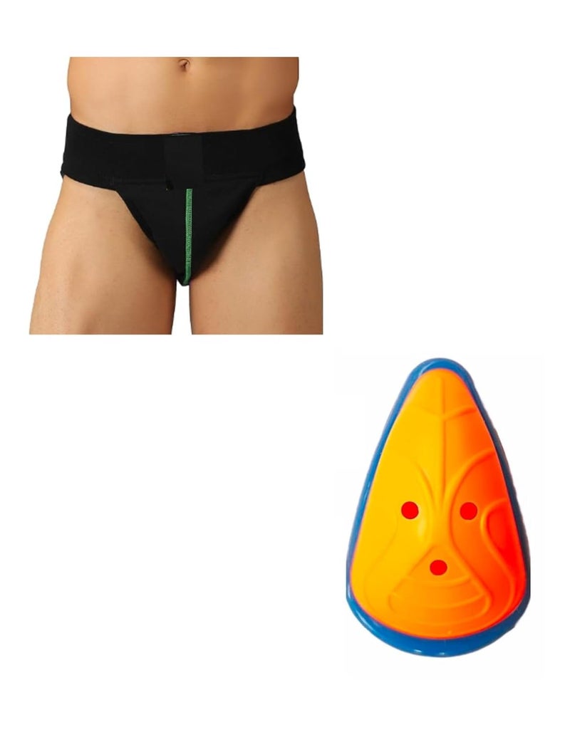Combo of Men's Supporter and L-Guard (Youth) for Cricket, Running and Other Sport, L-Guard and Men's Supporter for Sports and Training | Sports & Athletic Groin Protection (L)