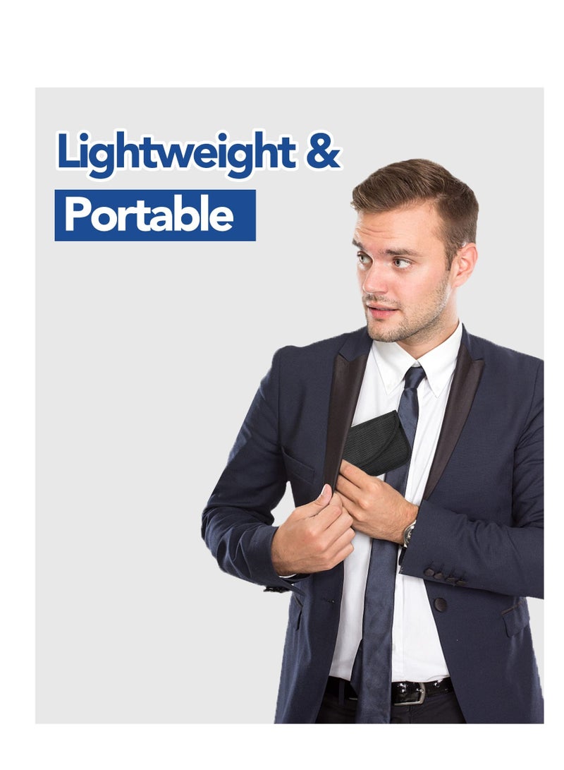 WJBB Signal Blocking Bag 2 Packs RFID Faraday Pouch Anti-Spy Privacy Protection for Phones Black 20cm x 10.5cm - Image 5