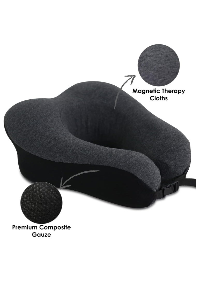 Donetella Travel Pillow: 1-Piece Memory Foam Neck Pillow, Light Weight, Comfortable Suitable For Airplane Travel and Gifting With Ear Plugs, Eye Mask, And Luxury Mesh Bag Black  - Image 2