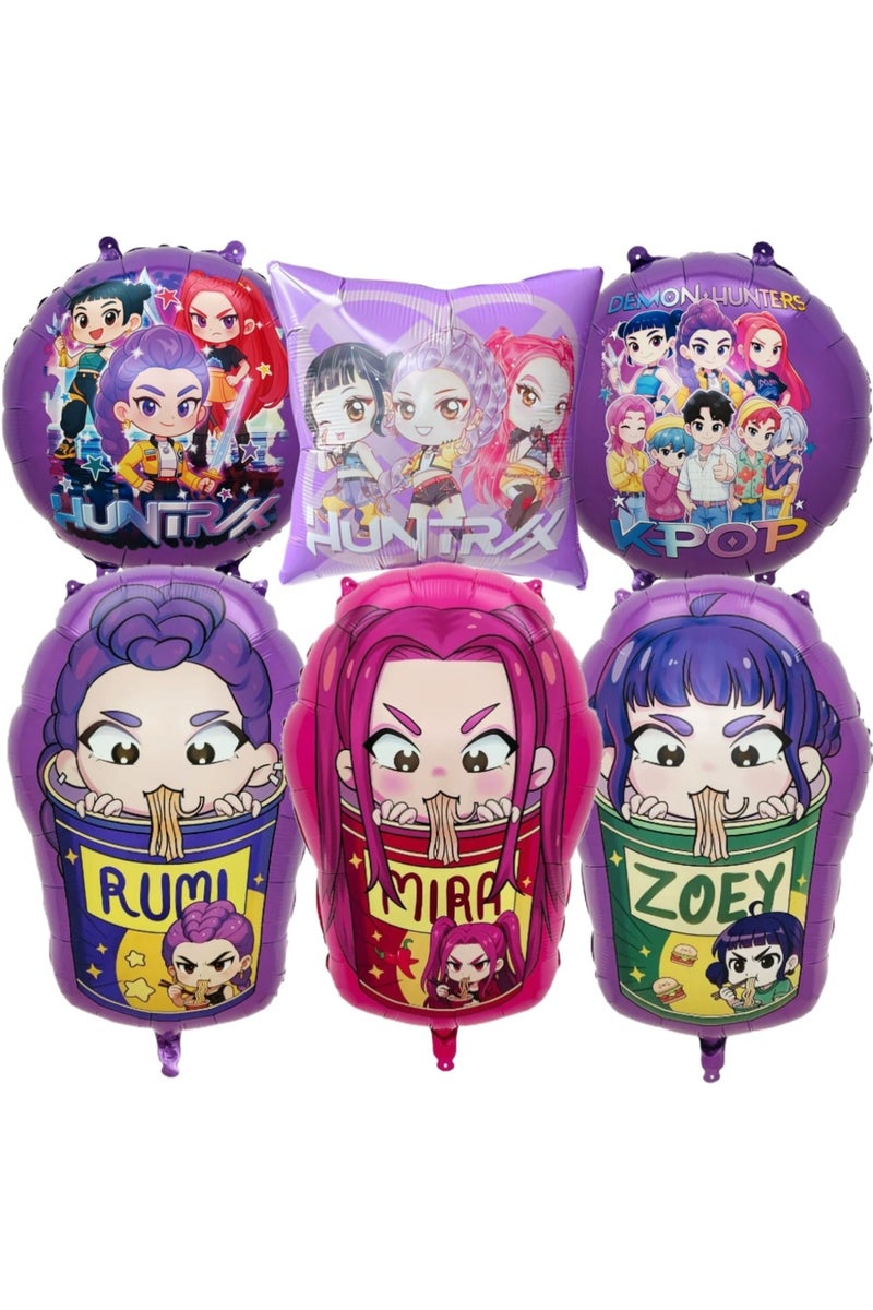 As picture 18inch MIX-6PCS 5/6Pcs Demon Hunters 18-inch Cartoon Anime Foil Balloon Set for Baby Show