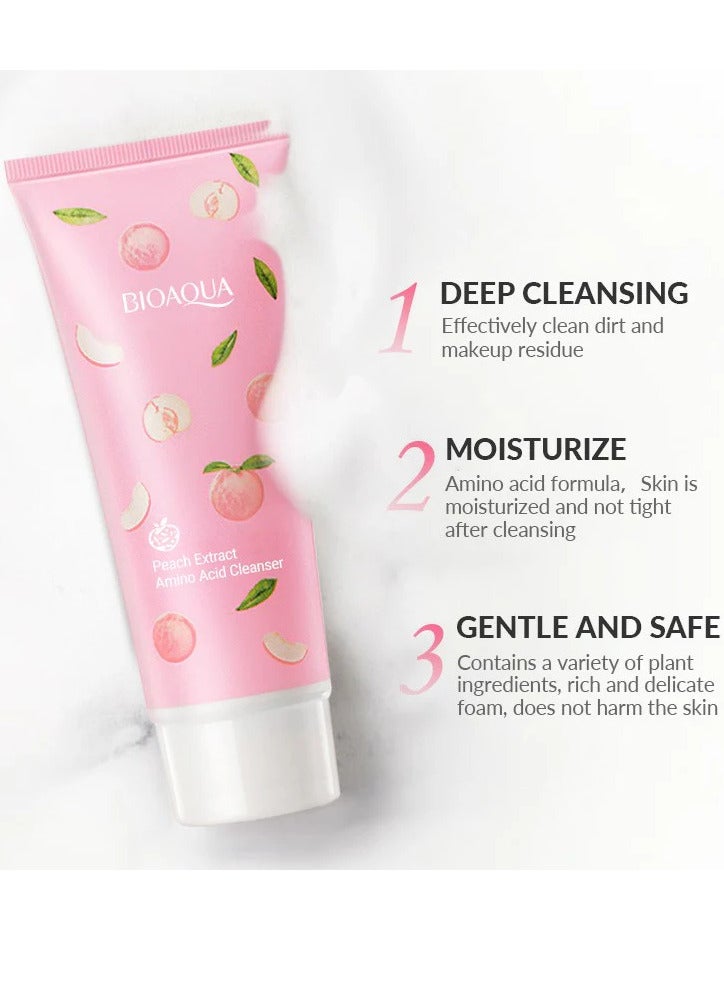بيو أكوا رغوة للوجه بخلاصة الخوخ  100 جرام - Image 3