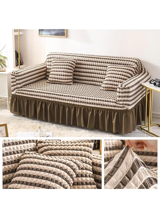 إيروريكس أغطية الأريكة، متينة وقابلة للغسل ومرنة للغاية وقابلة للتمدد، أغطية أريكة للوسائد 1 2 3، غطاء أريكة من الإسباندكس مع تنورة، واقي أثاث قابل للإزالة وقابل للغسل في الغسالة 190 230 سم - Image 1