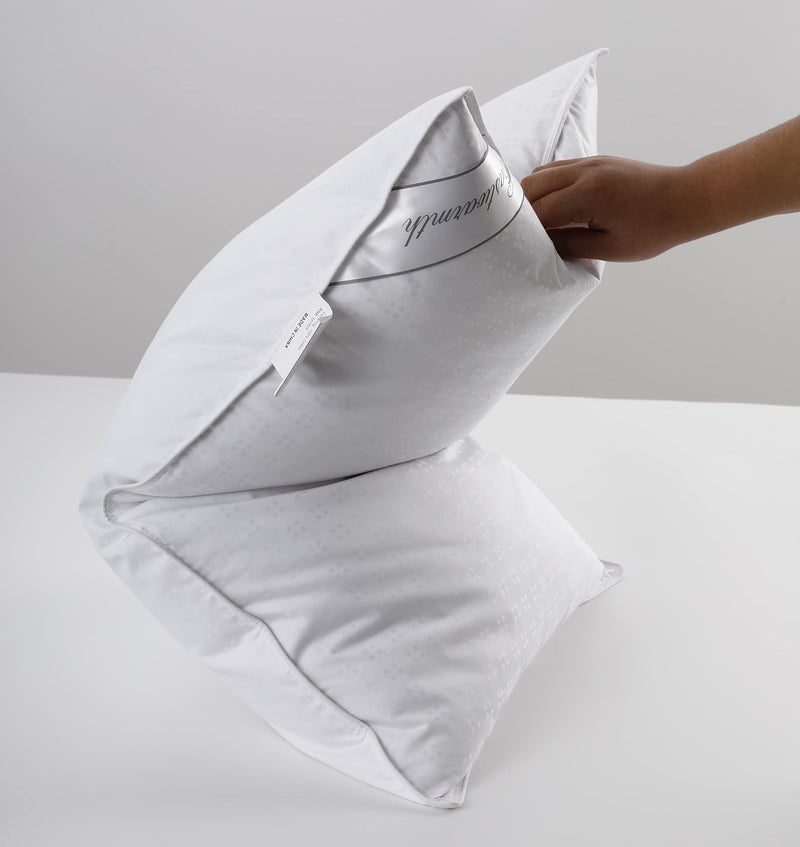 Eastwarmth Natural Goose Down&Feather Pair Pillows Insert, Set of 2 Bedding Soft Pillows 100% Soft Cotton King 20x36in - Image 5