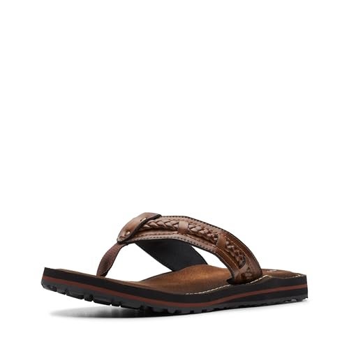 Clarks Women's Fenner Nerice Flip Flop, Honey Synthetic, 5 M US - Image 1