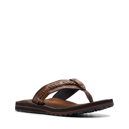 Clarks Women's Fenner Nerice Flip Flop, Honey Synthetic, 5 M US - Image 3