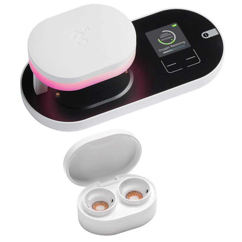 3N 3N ReO2 Contact Lens Cleaner, Electrophoresis Technology, FDA 510K Approval, with Mirror and Tweezer, Deep Clean Daily Disposable, Weekly and Monthly Lens, Advanced Contact Lens Care Solution (White)  - Image 1