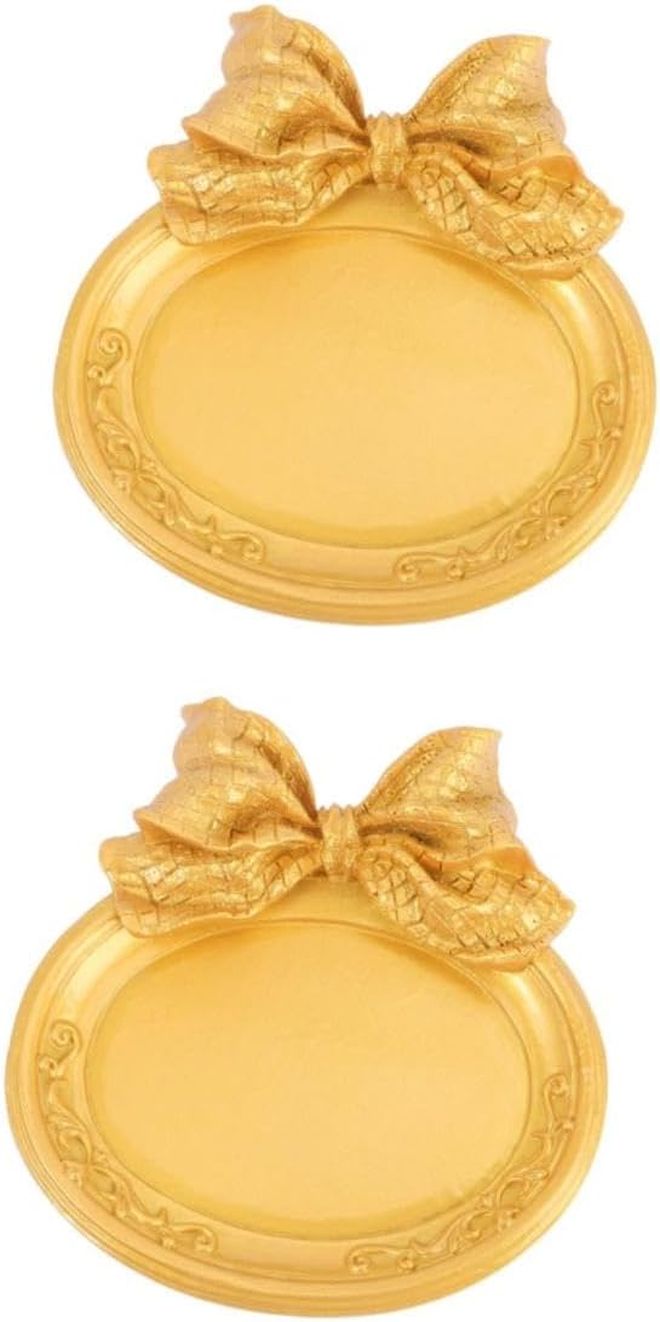 2pcs Golden Retro Decorative Ornament for Home Tabletop Vintage Photo Prop - Image 1