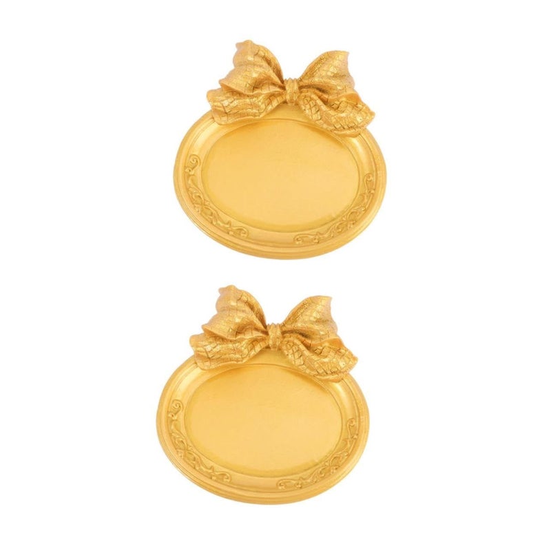 2pcs Golden Retro Decorative Ornament for Home Tabletop Vintage Photo Prop - Image 2
