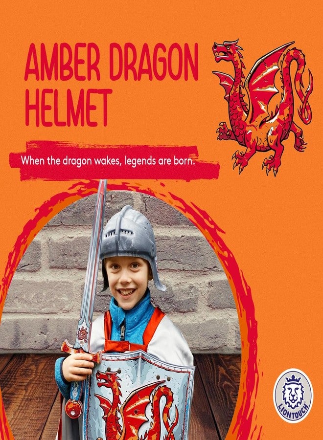 Liontouch - Amber Dragon Knight Helmet | 3-8 Years - One Size Fits All | Medieval Pretend Play Foam Toy for Kids | Durable & Safe Armor Accessory for Dress-Up & Knight Costumes for Boys - Image 2