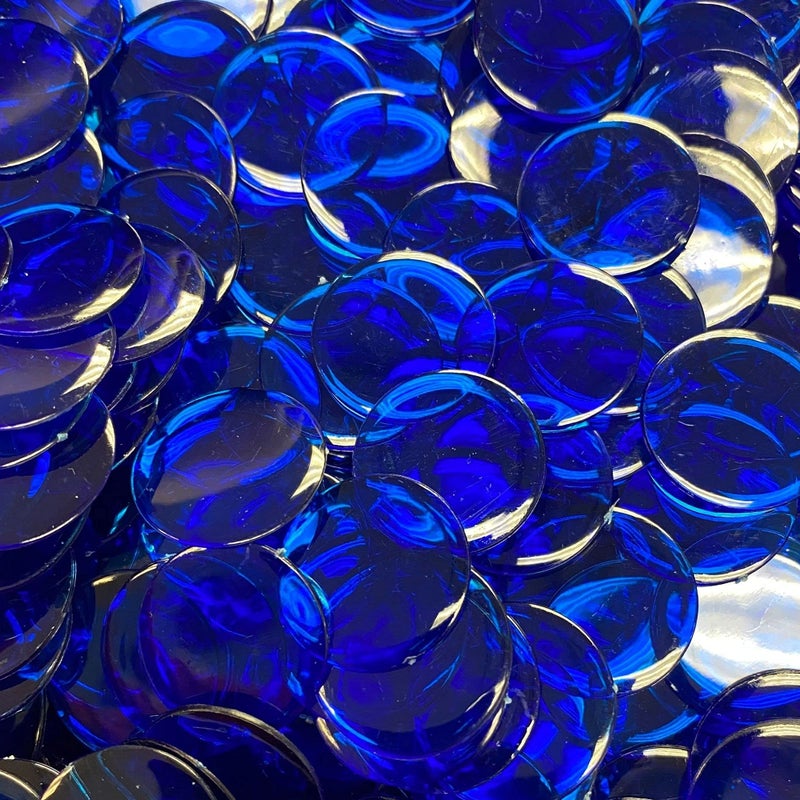 MR CHIPS Plastic Bingo Chips for Games 150 Count Bag Solid and Transparent Colors Counting Blue 34 Inch - Image 3