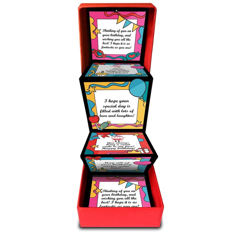 exciting Lives صندوق هدايا رسائل عيد الميلاد المنبثقة - هدية لعيد الميلاد، الذكرى السنوية، للأصدقاء، الصديق، الصديقة، الزوج، الزوجة، الأشقاء - 8 x 8 x 2.5 سم - Image 3