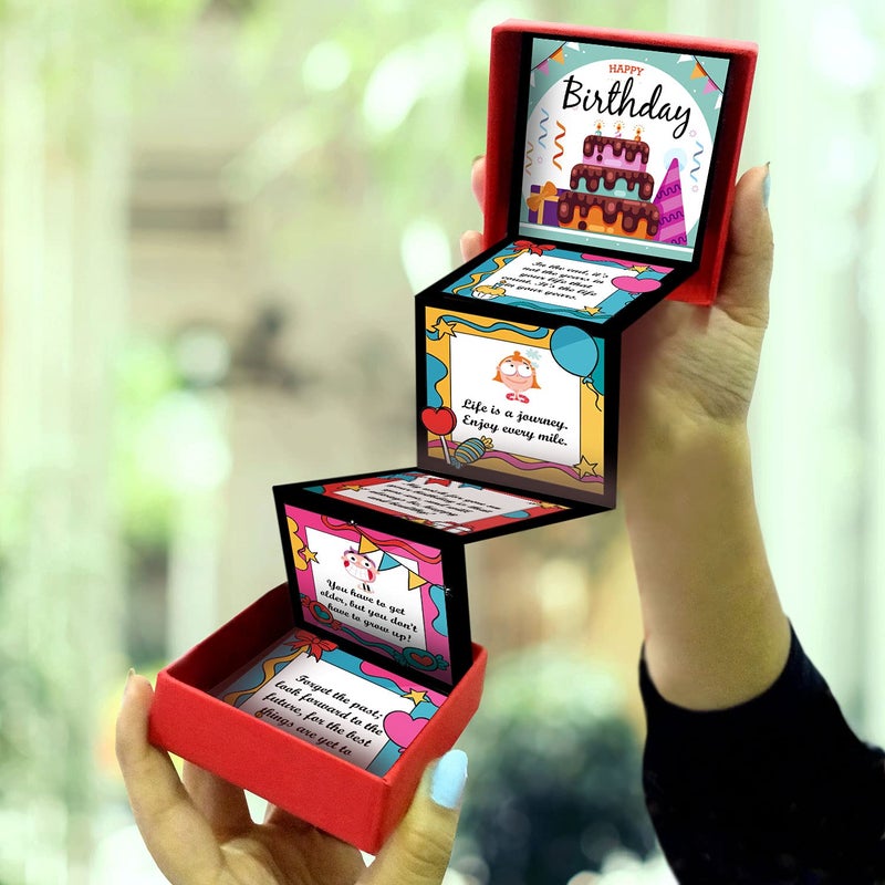 exciting Lives صندوق هدايا رسائل عيد الميلاد المنبثقة - هدية لعيد الميلاد، الذكرى السنوية، للأصدقاء، الصديق، الصديقة، الزوج، الزوجة، الأشقاء - 8 x 8 x 2.5 سم - Image 1
