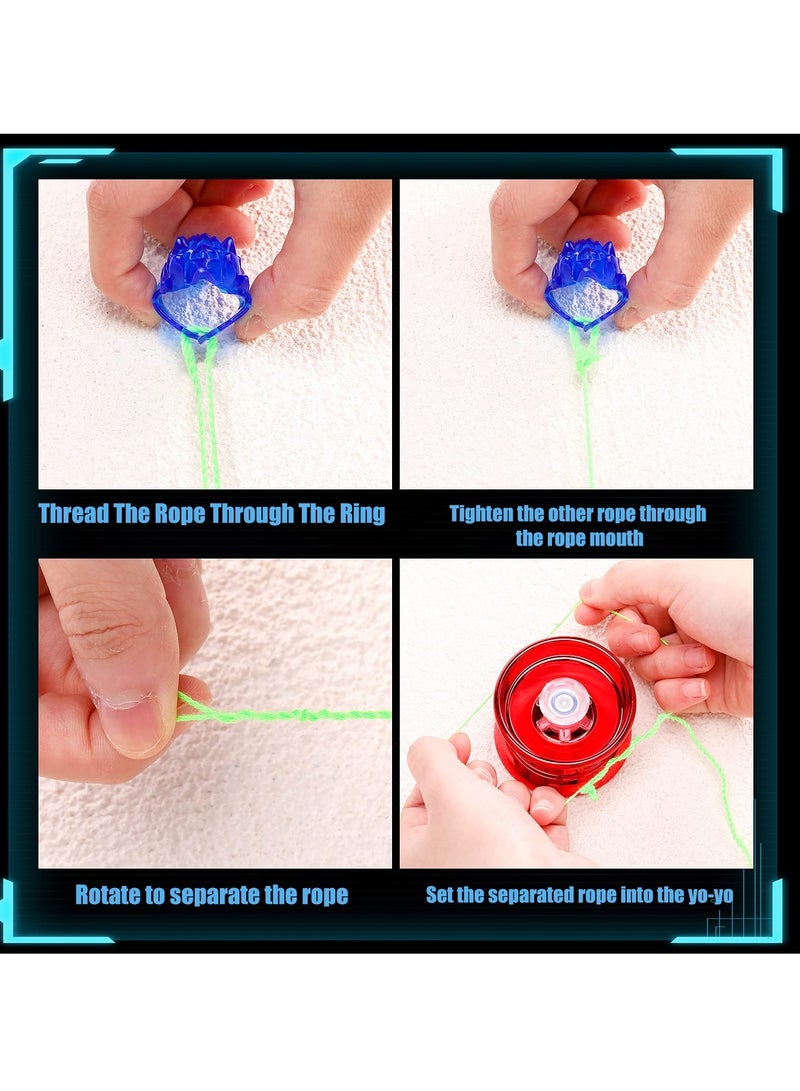 SOLARAE Metal Yoyo, 3 Pcs Aluminum Alloy Yo-yo Responsive Ball with Finger Cots and Replacement Ropes, Premium Bearing Steel Roller Bearing Yo-yo - Image 5