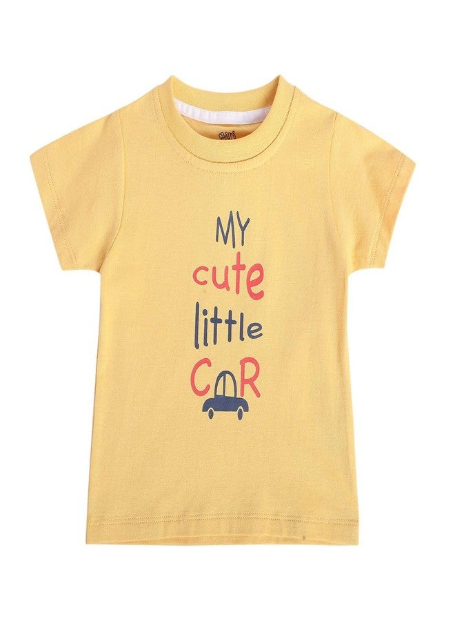 miniklub Baby Short Sleeve Round Neck Multi Color Cotton Printed T-Shirt Pack Of 3 (0-3M) - Image 4