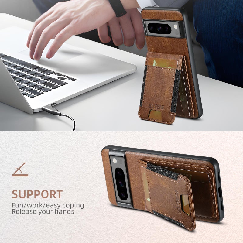 Suteni For Google Pixel 10 H03 Oil Wax Leather Wallet Stand Back Phone Case(Brown) - Image 4