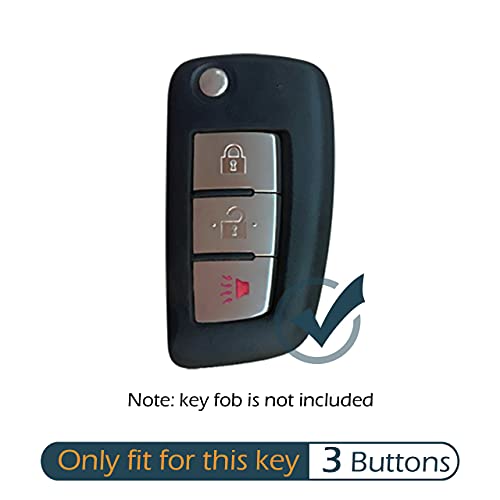 GFDesign 2 Pcs Silicone 3 Buttons Key Fob Cover Remote Case Keyless Protector Compatible with Nissan Rogue/Rogue Select/Rogue Sport CWTWB1G767 - Image 2