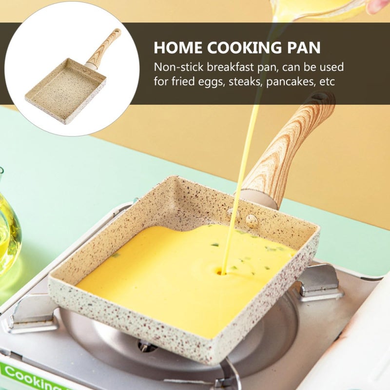 Rectangular Non Stick Frying Pan Flat Omelet Pan 28cm Black Granite Coating - Image 5