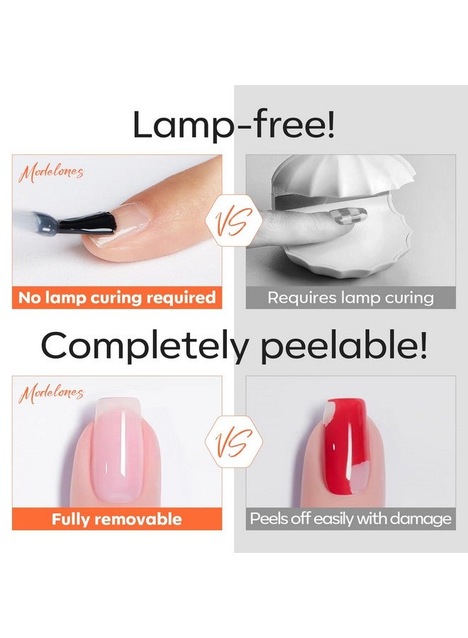 موديل ونز طلاء أظافر جيلي أساسي قابل للتقشير من موديلونز، غير قابل للأشعة فوق البنفسجية، سريع الجفاف، قابل للتقشير، لطلاء أظافر جيلي سهل الإزالة، أساس جل للمبتدئين، حماية الأظافر دون تلف، أظافر رقيقة وضعيفة - Image 2