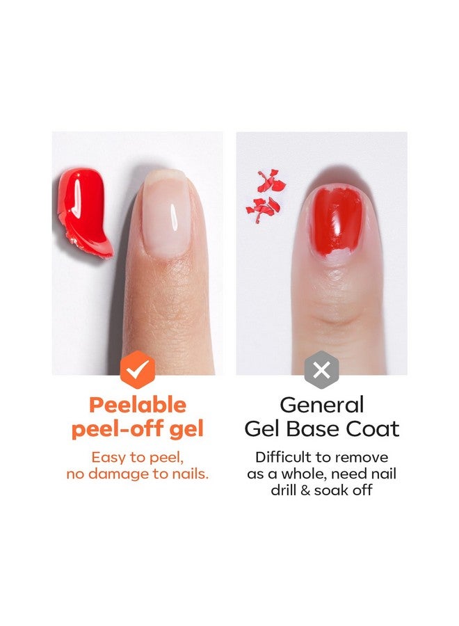 موديل ونز طلاء أظافر جيلي أساسي قابل للتقشير من موديلونز، غير قابل للأشعة فوق البنفسجية، سريع الجفاف، قابل للتقشير، لطلاء أظافر جيلي سهل الإزالة، أساس جل للمبتدئين، حماية الأظافر دون تلف، أظافر رقيقة وضعيفة - Image 4