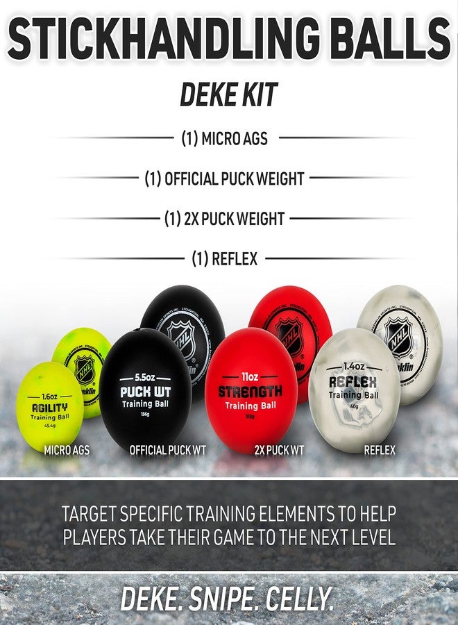 Franklin Sports NHL Hockey Stick Handling Balls - (4) Hockey Training Aids for Stick Handling + Hands Practice - On + Off Ice Equipment - Weighted + Mini Balls for Speed Training - Image 2