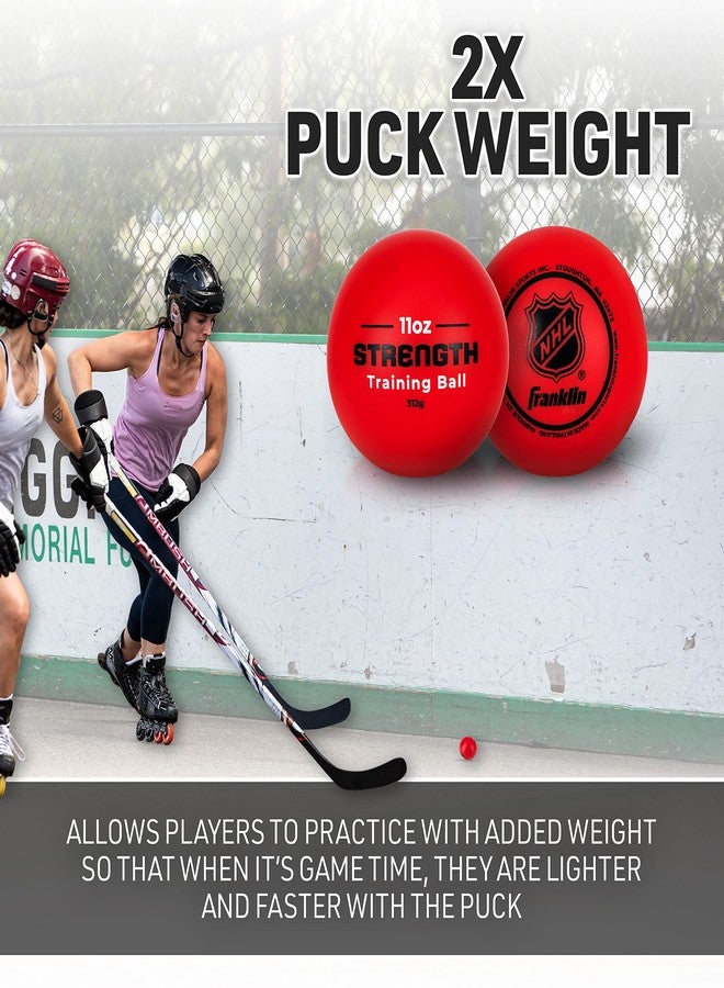 Franklin Sports NHL Hockey Stick Handling Balls - (4) Hockey Training Aids for Stick Handling + Hands Practice - On + Off Ice Equipment - Weighted + Mini Balls for Speed Training - Image 4
