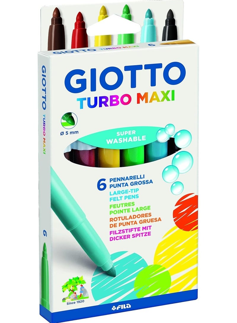 Giotto Turbo Maxi Colour Marker Set Of 6 - Image 1