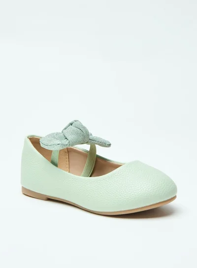 فلورا بيلا من شو إكسبرس Bow Accent Slip-On Ballerina Shoes with Elastic Strap