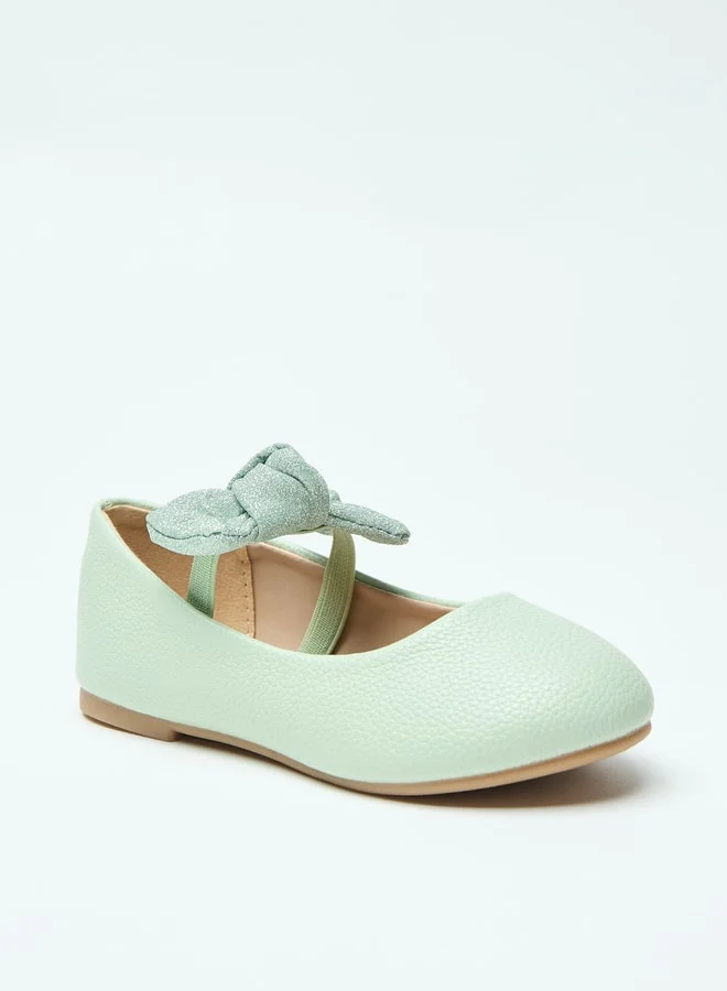 فلورا بيلا من شو إكسبرس Bow Accent Slip-On Ballerina Shoes with Elastic Strap