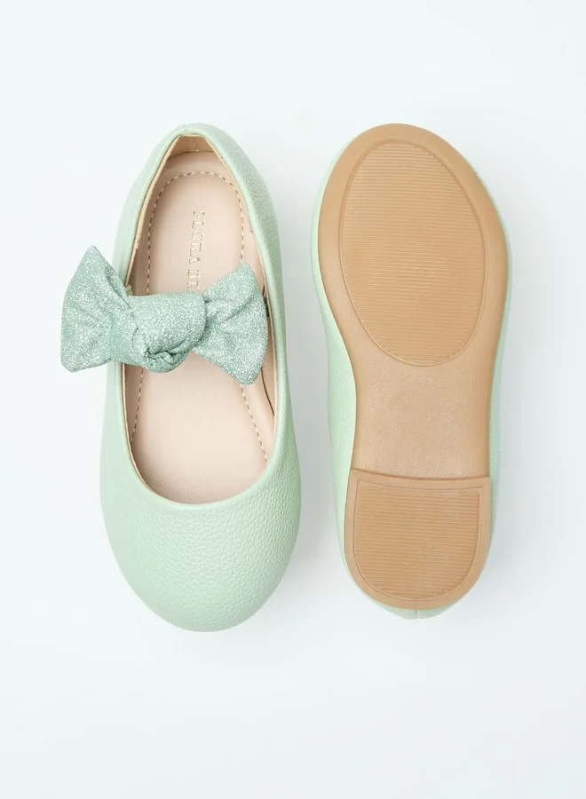 فلورا بيلا من شو إكسبرس Bow Accent Slip-On Ballerina Shoes with Elastic Strap