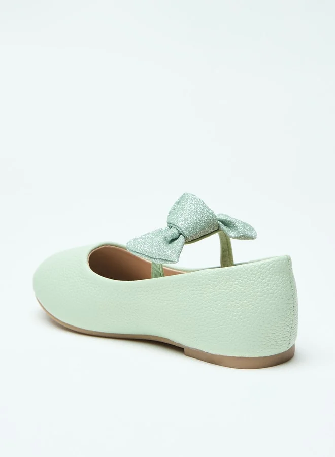 فلورا بيلا من شو إكسبرس Bow Accent Slip-On Ballerina Shoes with Elastic Strap