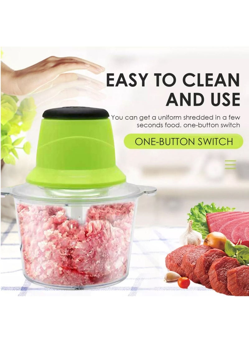 DubaiGallery 2L Capacity Electric Meat Grinder Food Chopper Stainless Steel Electric Kitchen Grinder Meat Shredder Grater  - Image 1