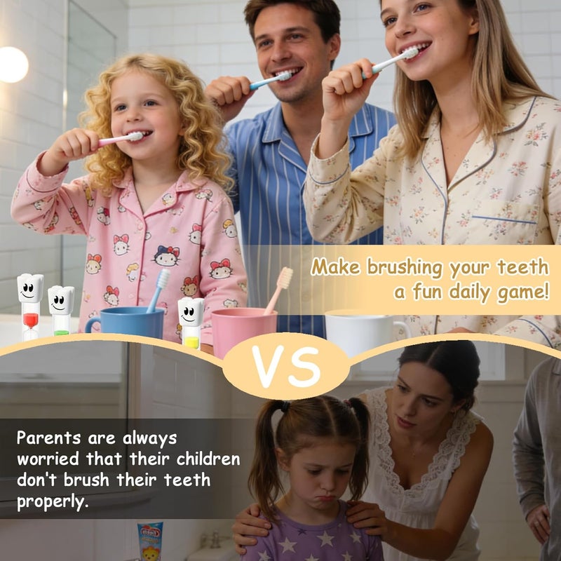 Fresilkora 5PCS Kids Toothbrush Timer, 2 Minute & 3 Min Timer for Teeth, Teeth Brushing Sand Time r for Kid, 2 Minute Sand Kids Time r, Fun Bathroom Hourglass, Dental Hygiene Habit Tool (2Min×3pcs 3Min×2pcs) - Image 5