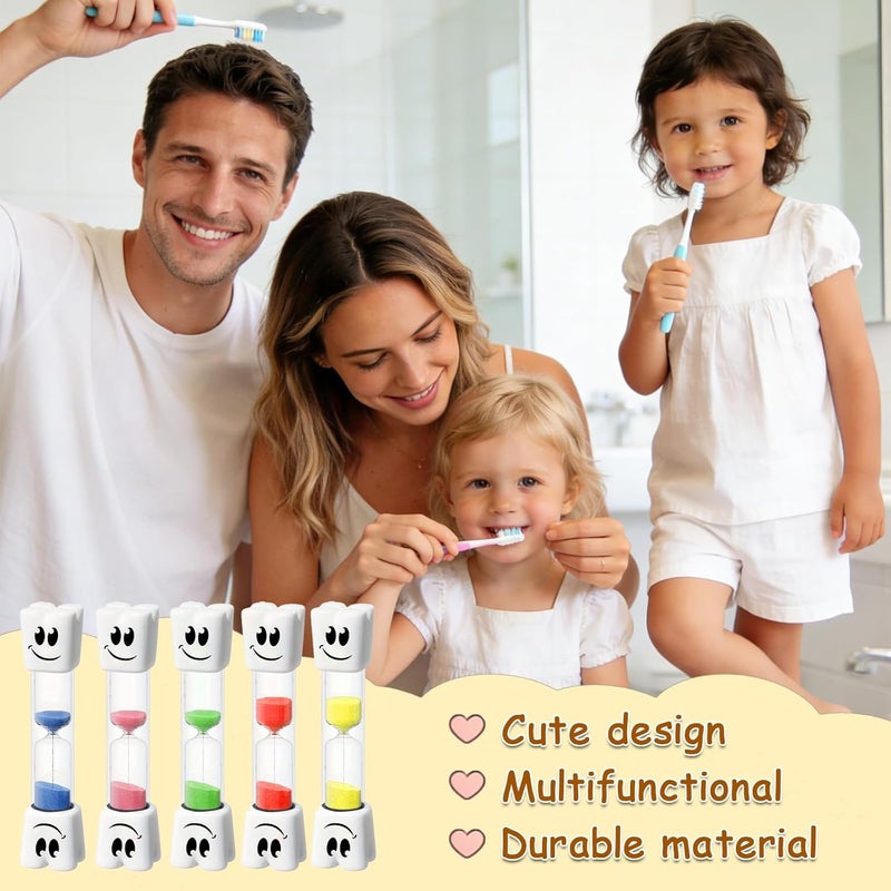 Fresilkora 5PCS Kids Toothbrush Timer, 2 Minute & 3 Min Timer for Teeth, Teeth Brushing Sand Time r for Kid, 2 Minute Sand Kids Time r, Fun Bathroom Hourglass, Dental Hygiene Habit Tool (2Min×3pcs 3Min×2pcs) - Image 4