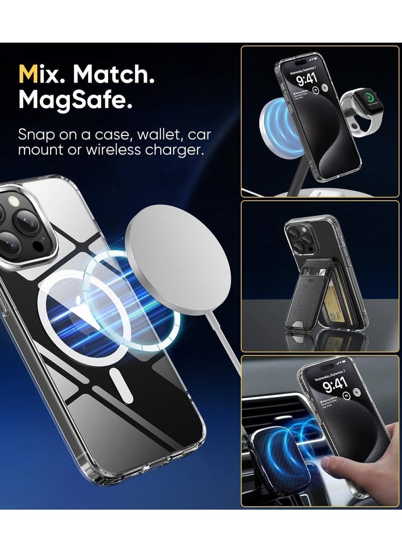 Generic - Compatible With iPhone 14 Pro Case with MagSafe, [Strong Magnet] [Non-Yellowing] [Military Grade Protection] Magnetic Clear Slim Thin Bumper Phone Cover for Apple 14pro (Clear) - Image 1