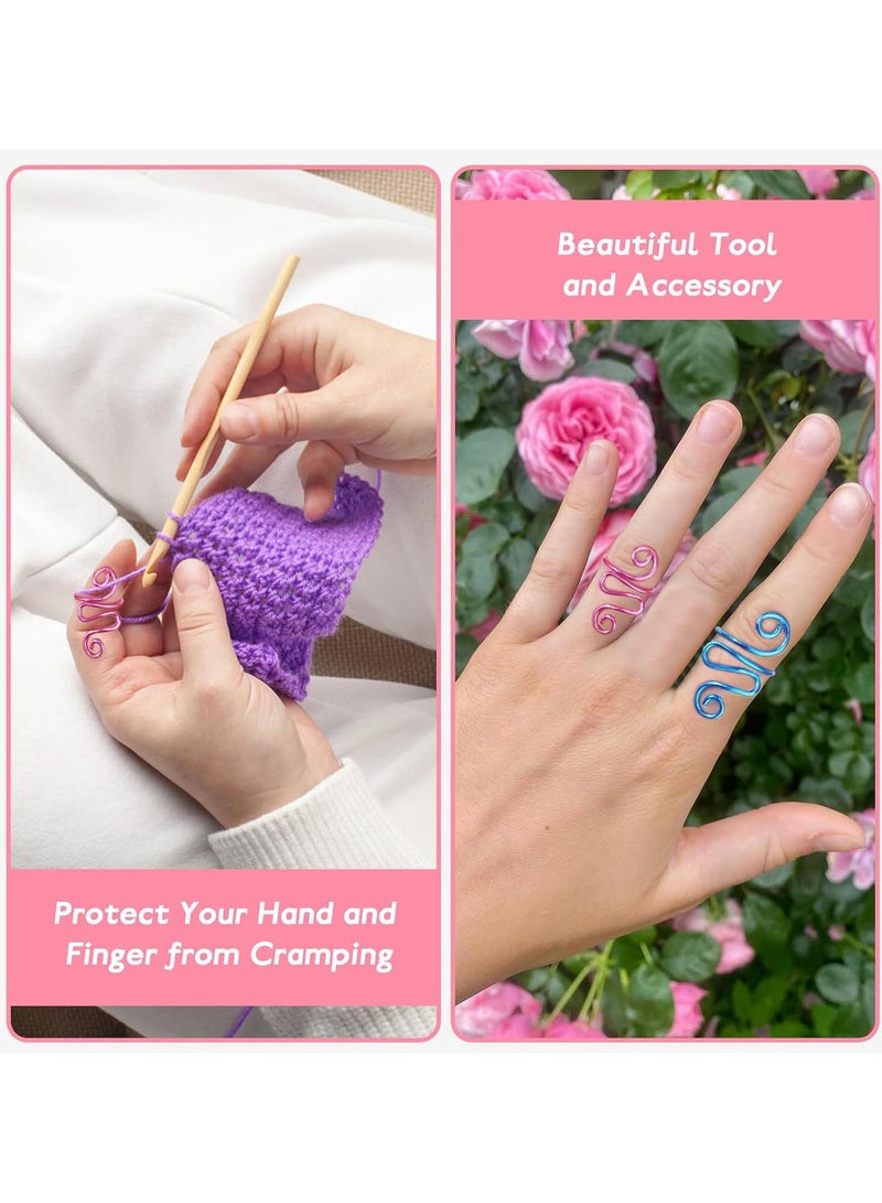 10 Pcs Crochet Ring, Yarn Guide Crochet Accessories, Adjustable Crochet Tension Ring for Knitting and Crocheting, A woven gift for mother and grandmother - Image 5
