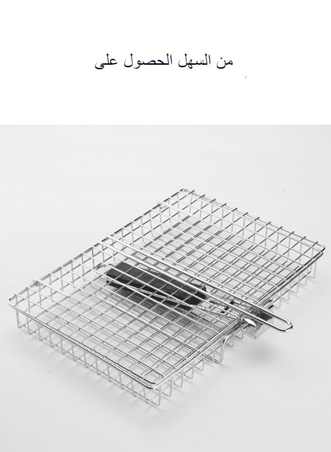 سلة شواء متعددة الوظائف من الفولاذ المقاوم للصدأ (اللحوم والخضروات والروبيان وسلة شواء المأكولات البحرية) - Image 2