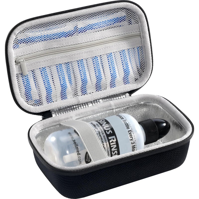 ProCase Travel Case for NeilMed Sinus Rinse Packets Carrying Bag for Maoever Neti Pot Nasal Rinse Portable Case for Sinus Rinse Bottle and Nasal Wash Salt Packets or Nose Cleaner Kit Black - Image 3