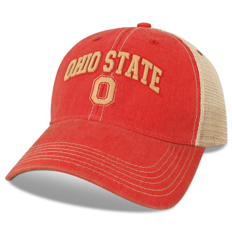 Legacy NCAA Officially Licensed Baseball Hat Ohio State Buckeyes Lightweight Cap for Men Women Old Favorite Trucker Adjustable OFA Scarlet Trucker One Size Fits Most Snapback Closure - Image 2